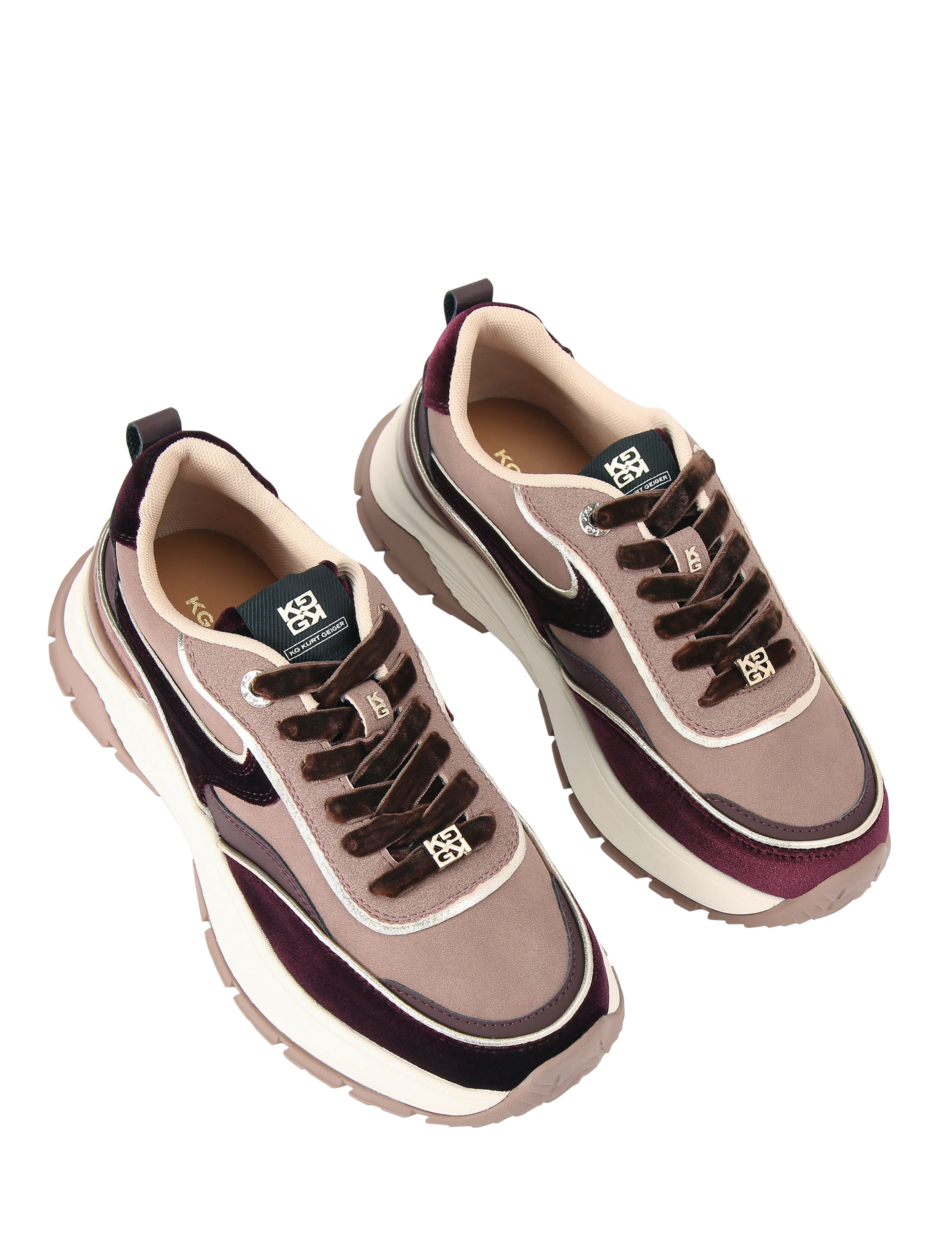 Product image 3 of 4, which shows Kurt Geiger London Lisbon Trainers, Wine, 3