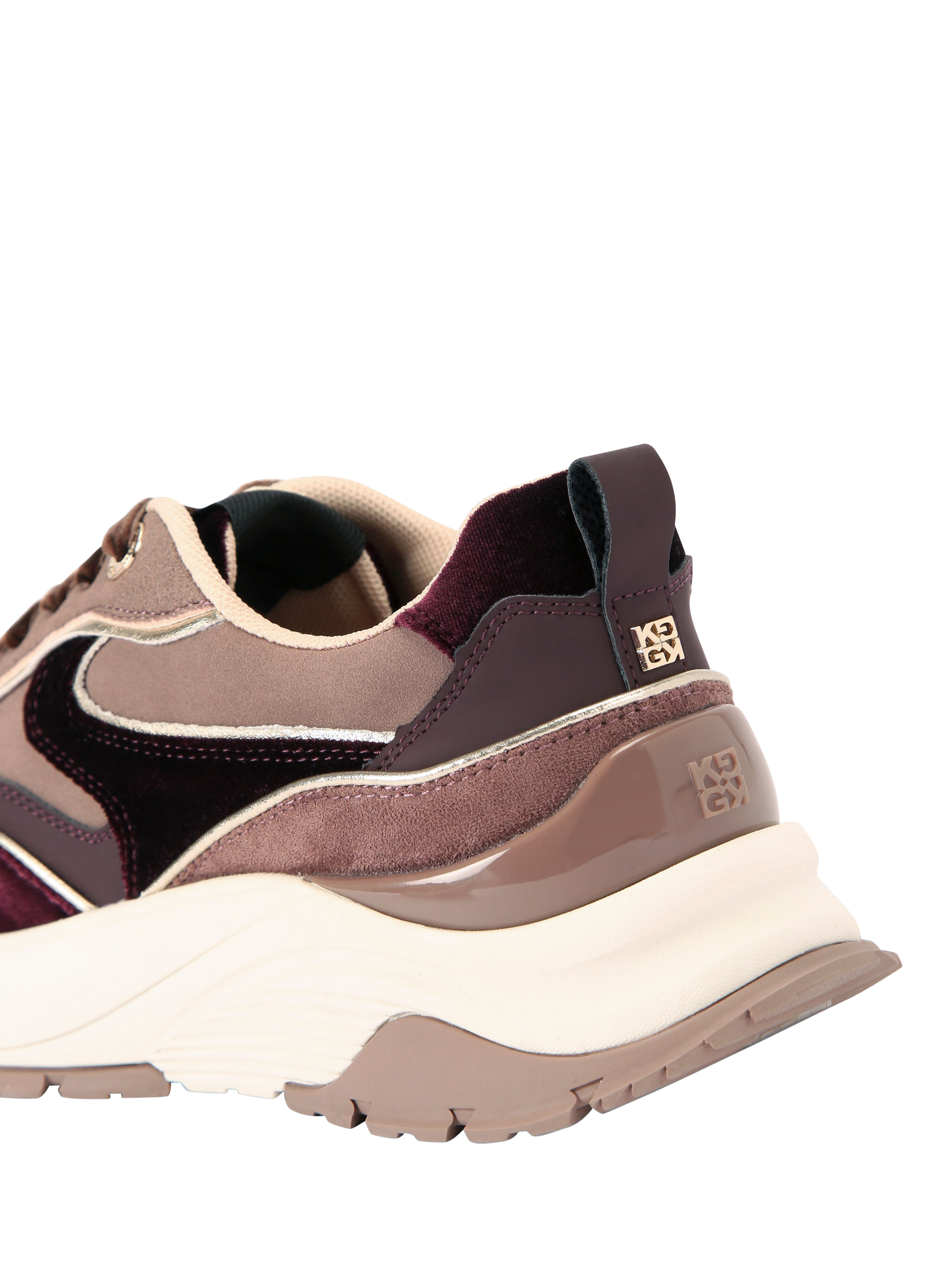 Product image 4 of 4, which shows Kurt Geiger London Lisbon Trainers, Wine, 3