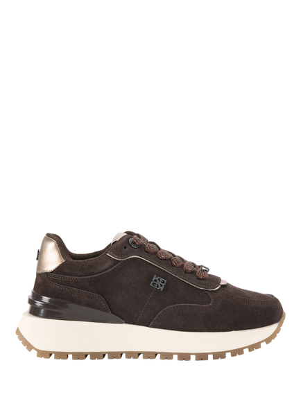 KG Kurt Geiger Louisa2 Suede Lace Up Trainers, Brown, Brown