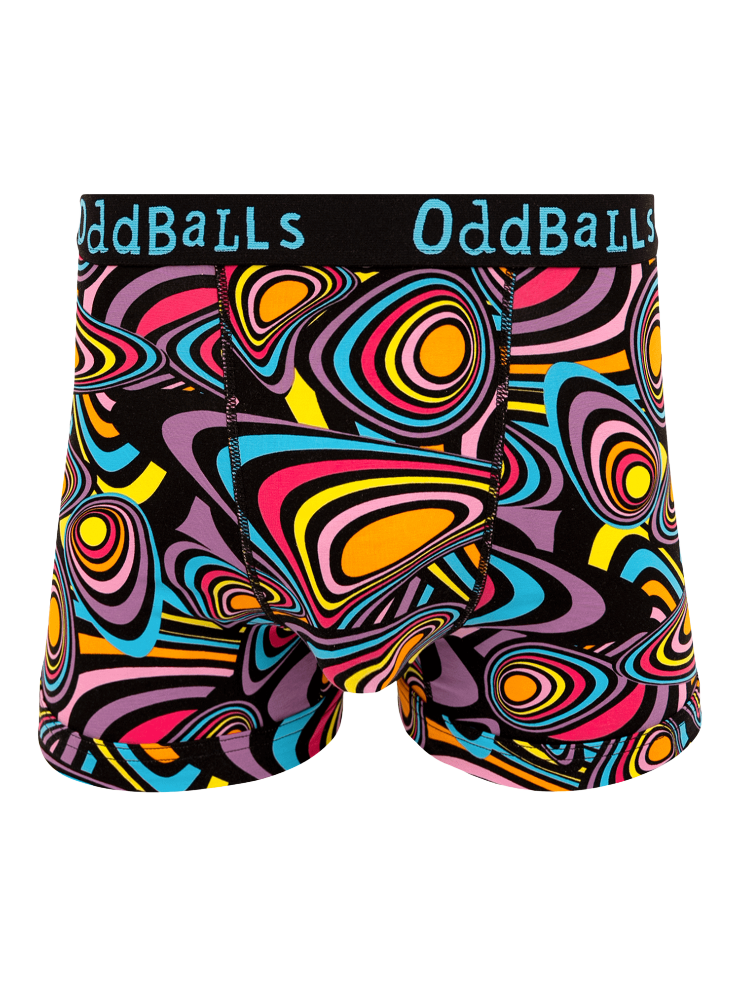 Product image 1 of 4, which shows OddBalls UFO Abstract Print Cotton Blend Trunks, Multi, XXS