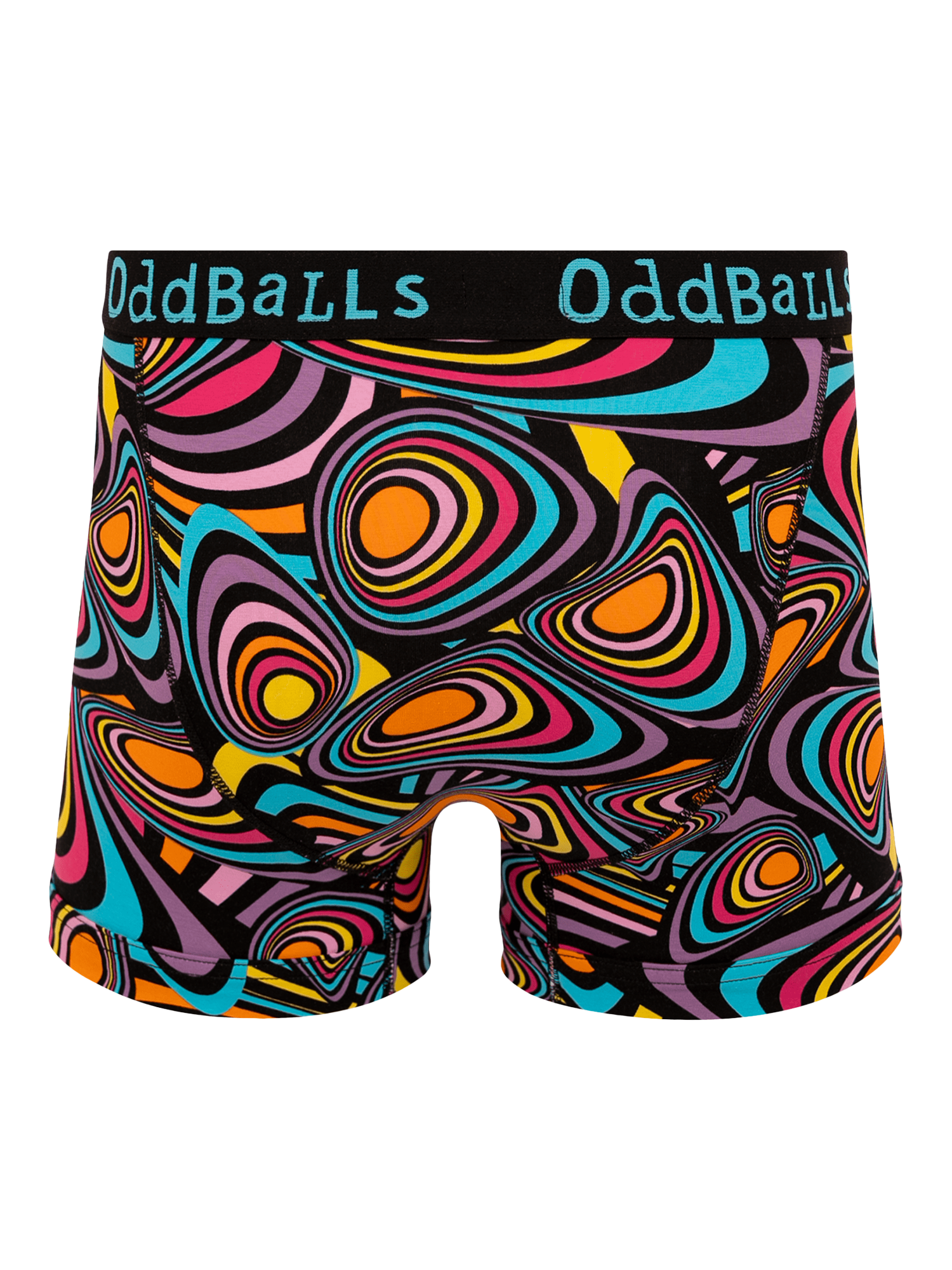Product image 2 of 4, which shows OddBalls UFO Abstract Print Cotton Blend Trunks, Multi, XXS