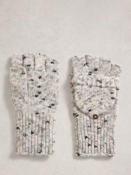 White Stuff Spacedye Mittens, Grey/Multi, Grey/Multi
