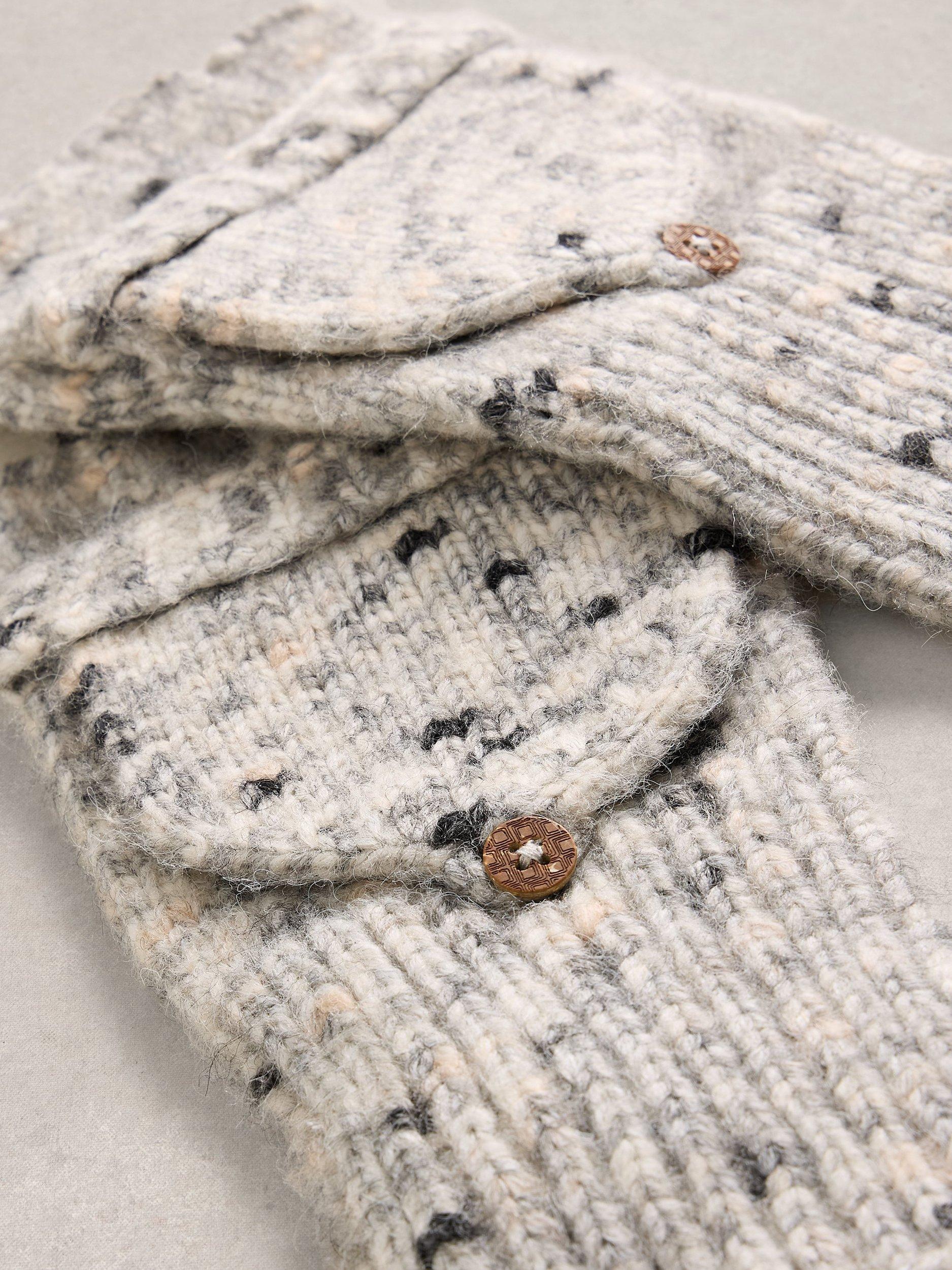 Product image 3 of 3, which shows White Stuff Spacedye Mittens, Grey/Multi, One Size