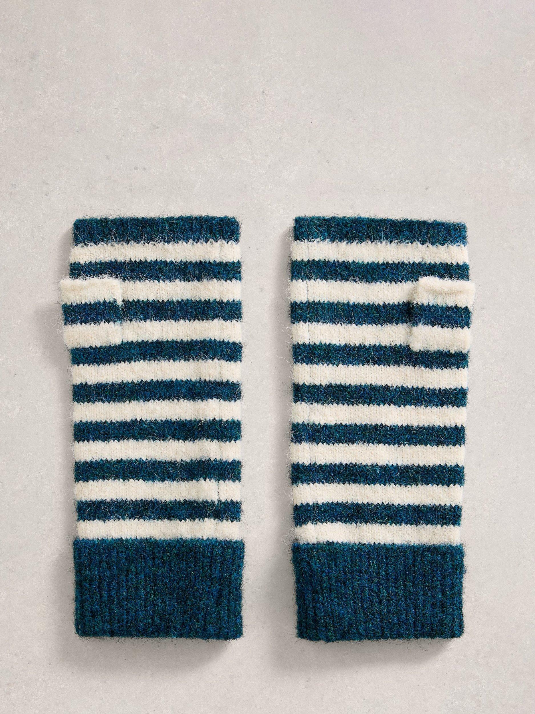 White Stuff Emma Striped Fingerless Gloves