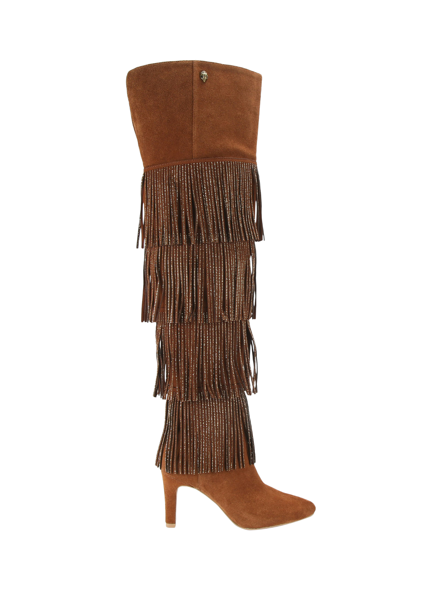 Kurt Geiger London Shoreditch Fringed Over the Knee Boots, Tan