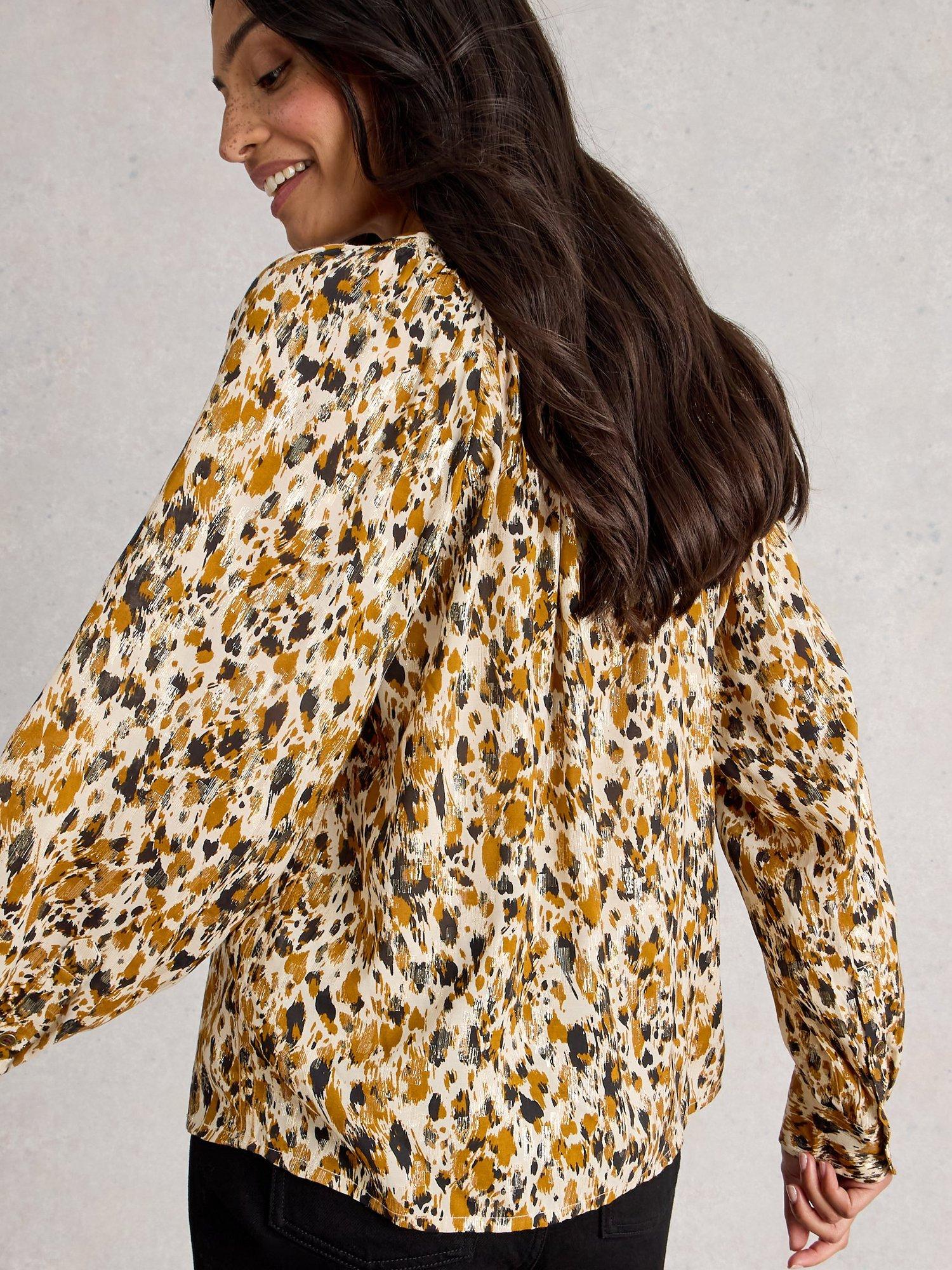 Product image 2 of 6, which shows White Stuff Ari Abstract Print Blouse , Multi, 6