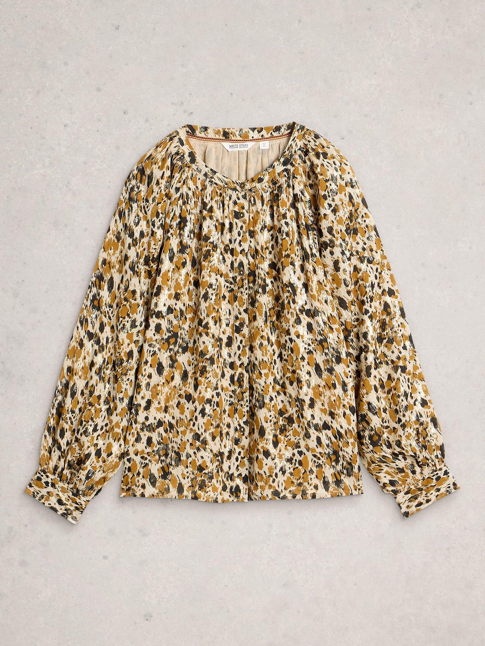 Product image 5 of 6, which shows White Stuff Ari Abstract Print Blouse , Multi, 6