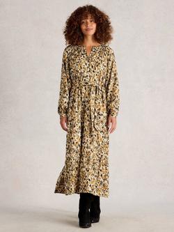 White Stuff Delilah Abstract Metallic Midi Dress, Chart/Multi, Chart/Multi