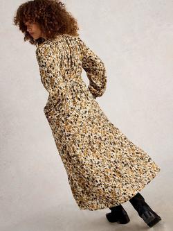 White Stuff Delilah Abstract Metallic Midi Dress, Chart/Multi - view 2, Chart/Multi