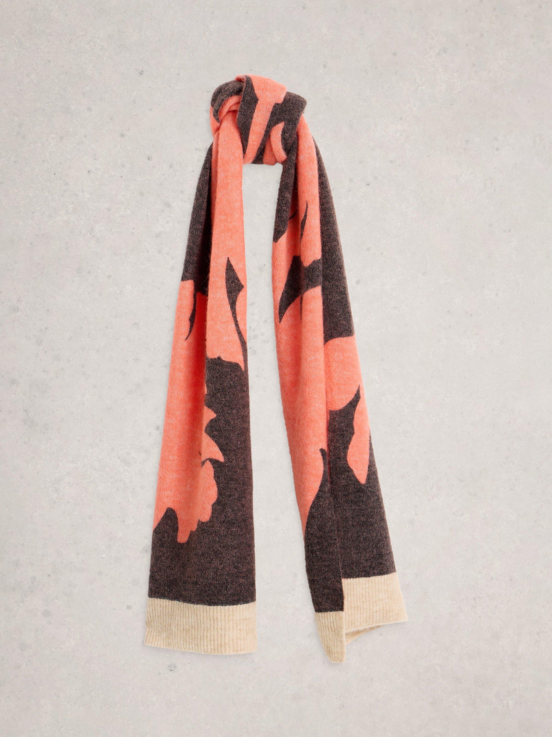 Product image 1 of 3, which shows White Stuff Karli Floral Wool Blend Scarf, Red/Multi, One Size