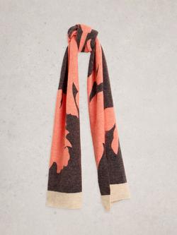 White Stuff Karli Floral Wool Blend Scarf, Red/Multi, Red/Multi