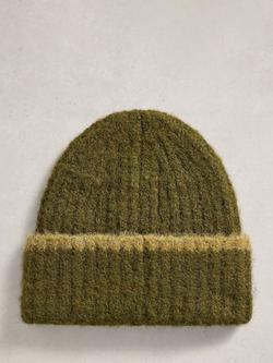 White Stuff Emma Colour-Block Beanie - view 2, Khaki Green