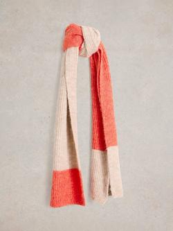 White Stuff Colour Block Knit Scarf, Natural/Multi