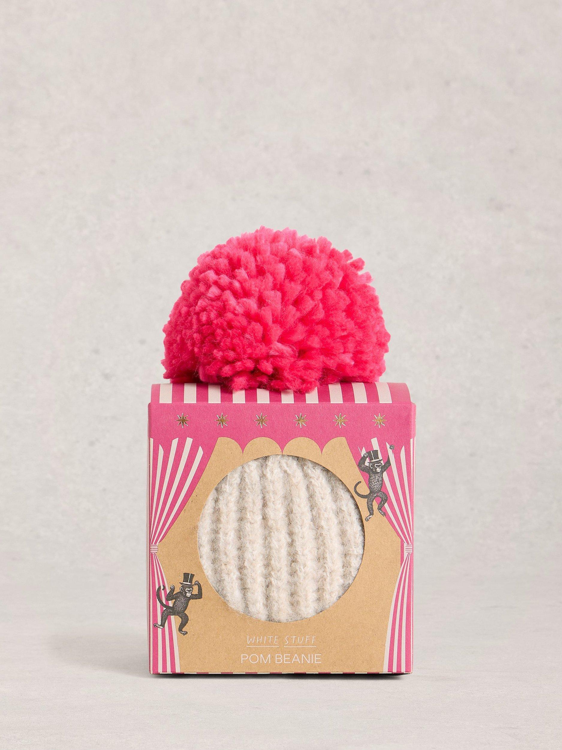 Product image 2 of 2, which shows White Stuff Wool Blend Bobble Hat, Mid Pink, One Size
