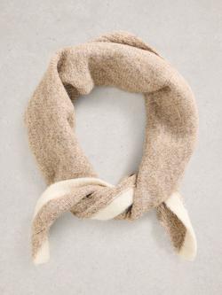 White Stuff Emma Colour Block Knit Triangle Scarf, Natural