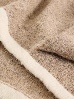 White Stuff Emma Colour Block Knit Triangle Scarf - view 2, Natural