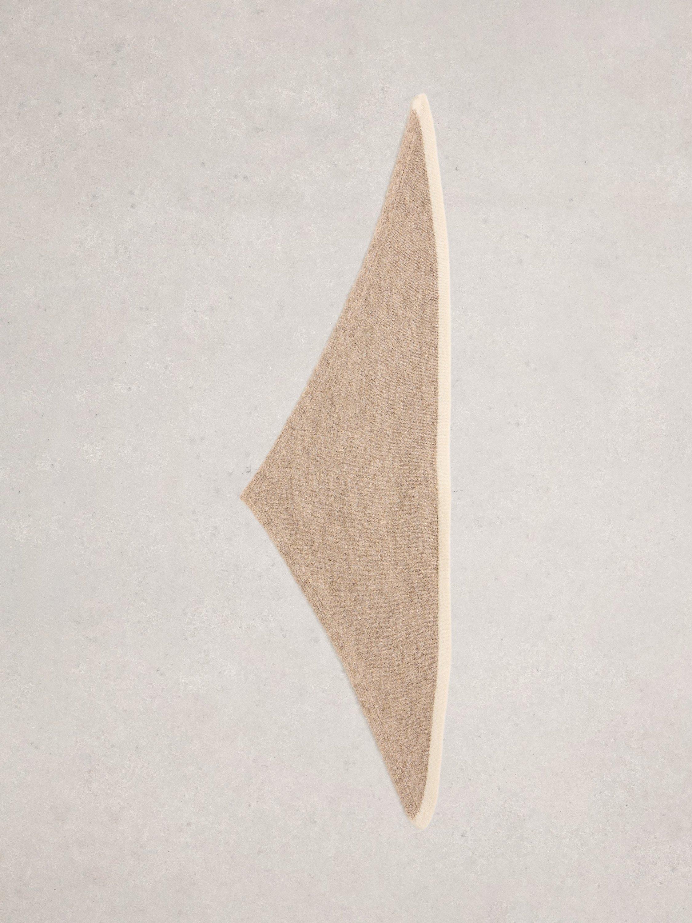 Product image 3 of 3, which shows White Stuff Emma Colour Block Knit Triangle Scarf, Natural, One Size