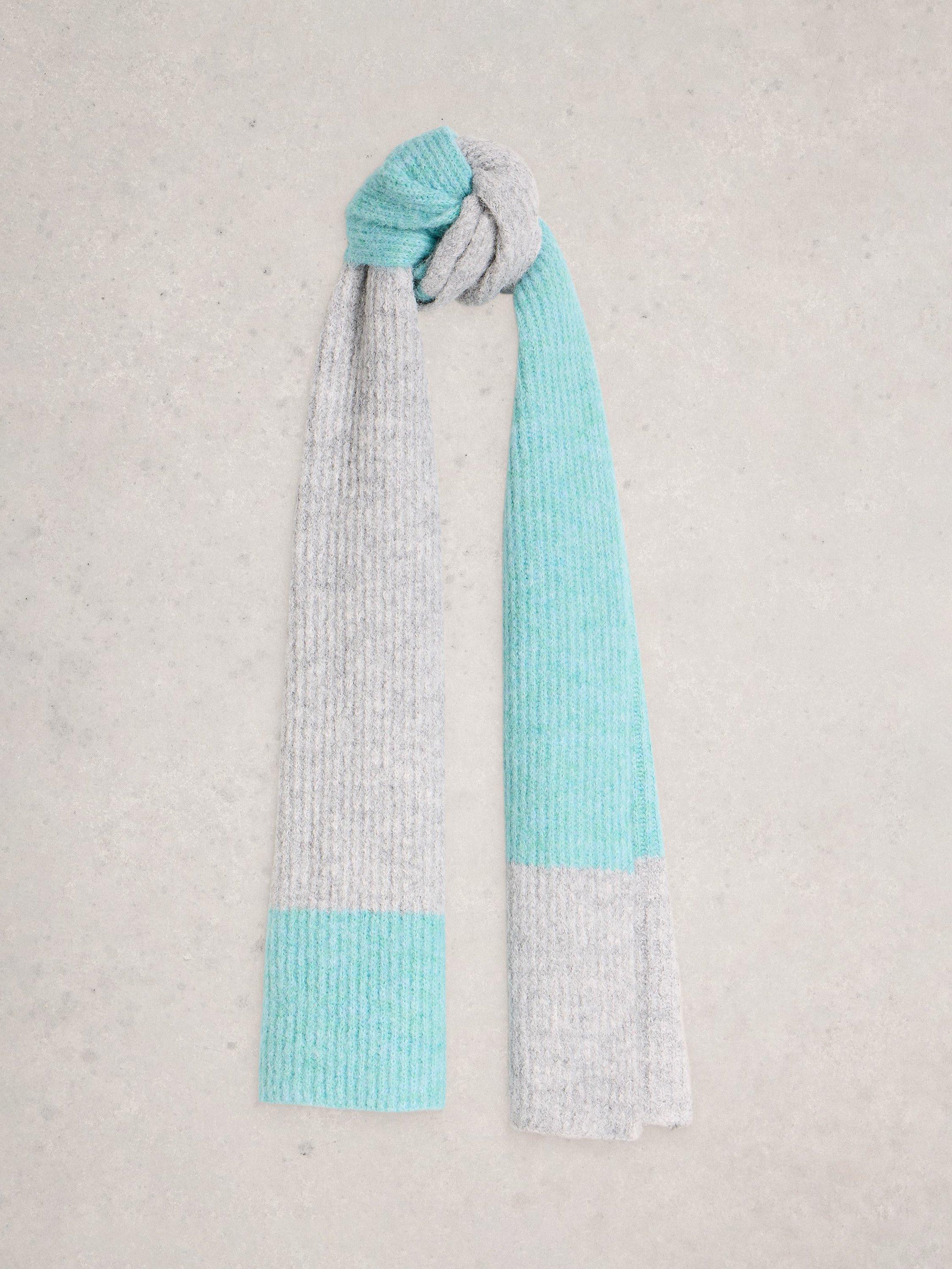 Product image 1 of 3, which shows White Stuff Colour Block Knit Scarf, Blue/Multi, One Size