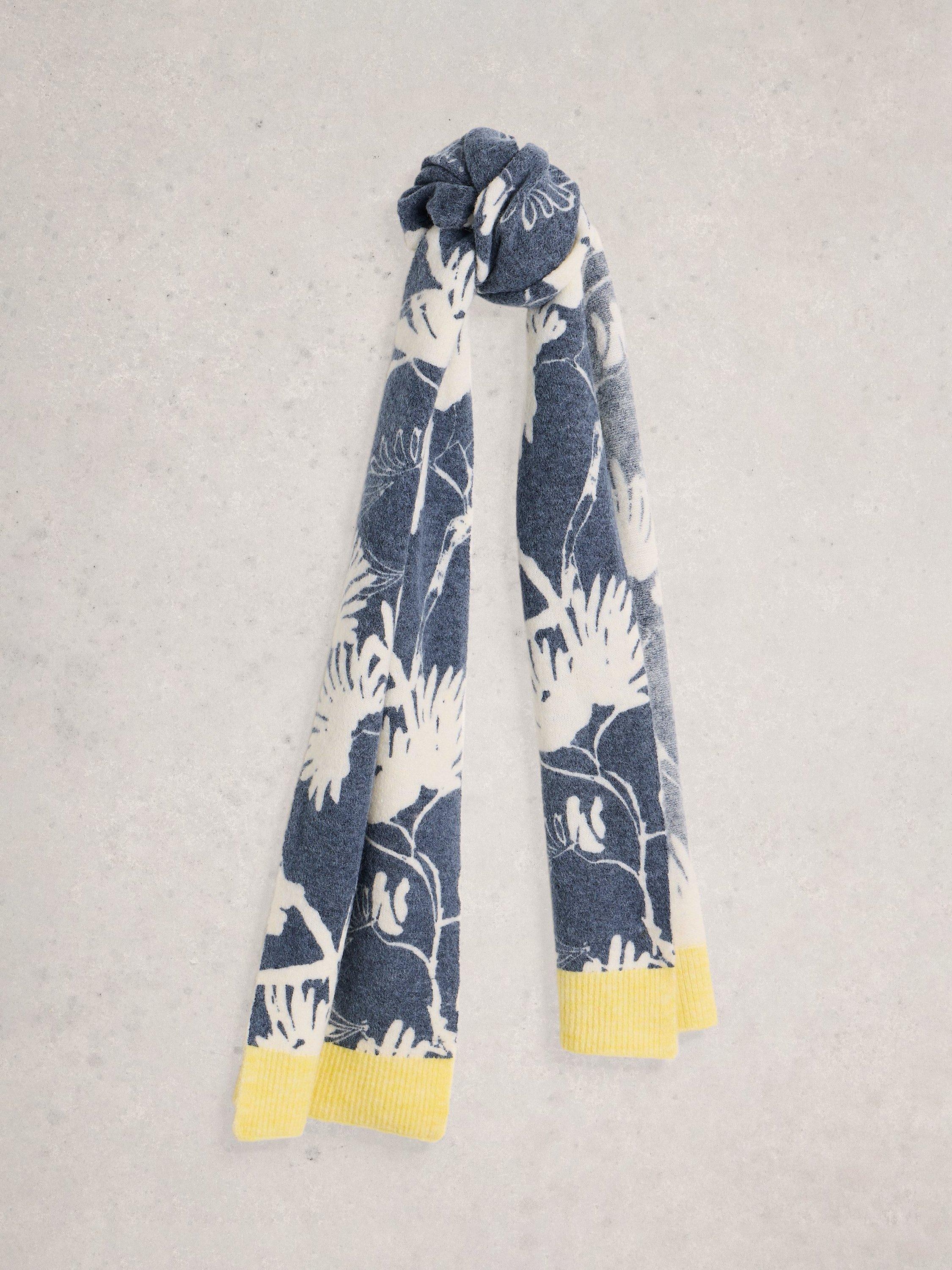 Product image 1 of 3, which shows White Stuff Karli Floral Scarf, Navy/Multi, One Size