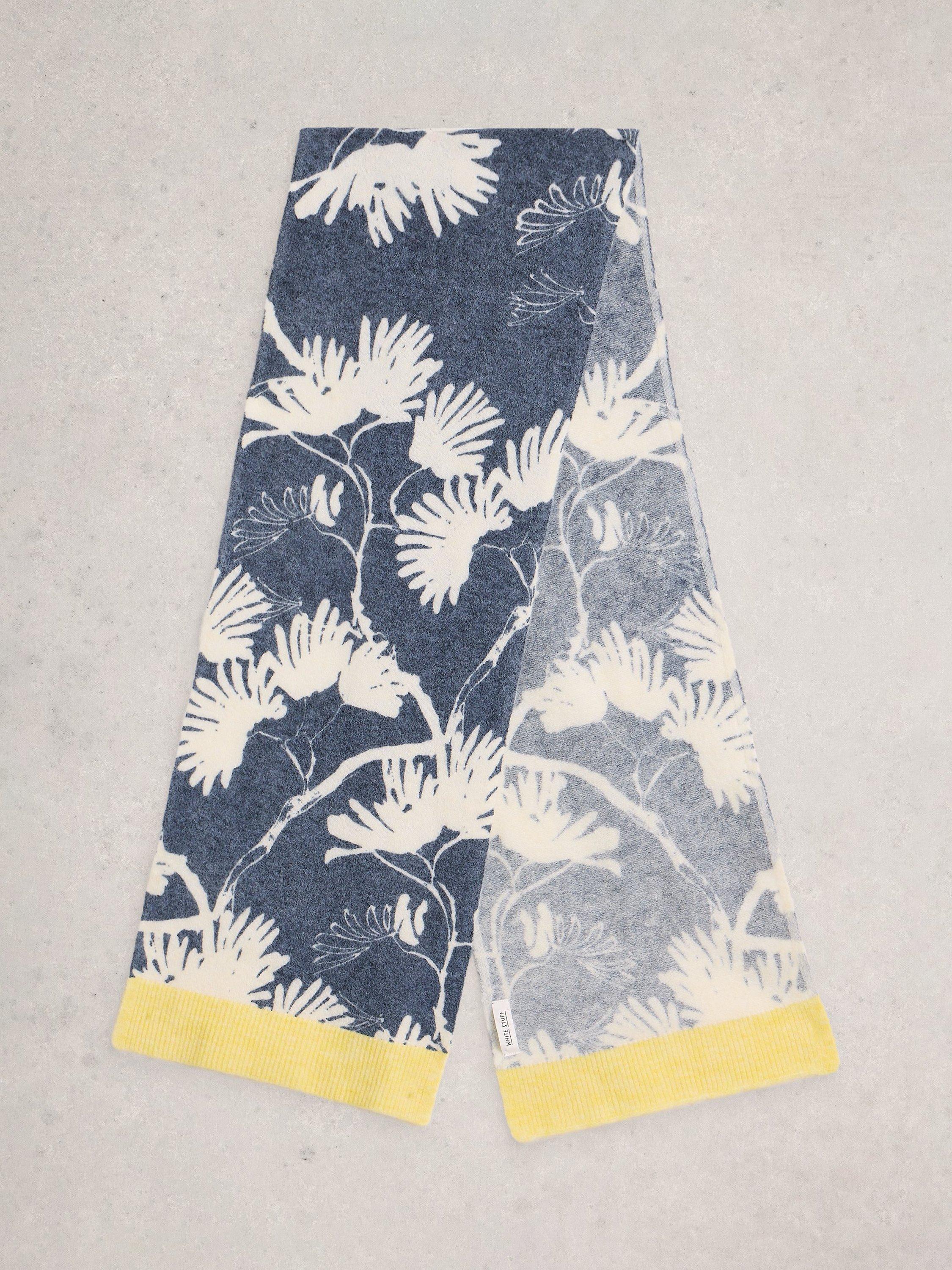 Product image 2 of 3, which shows White Stuff Karli Floral Scarf, Navy/Multi, One Size