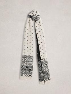 White Stuff Fair Isle Heart Scarf, Natural/Multi, Natural/Multi