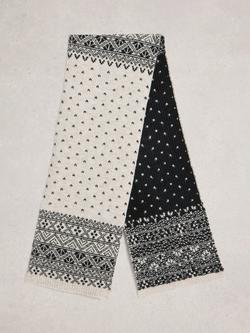 White Stuff Fair Isle Heart Scarf, Natural/Multi - view 2, Natural/Multi