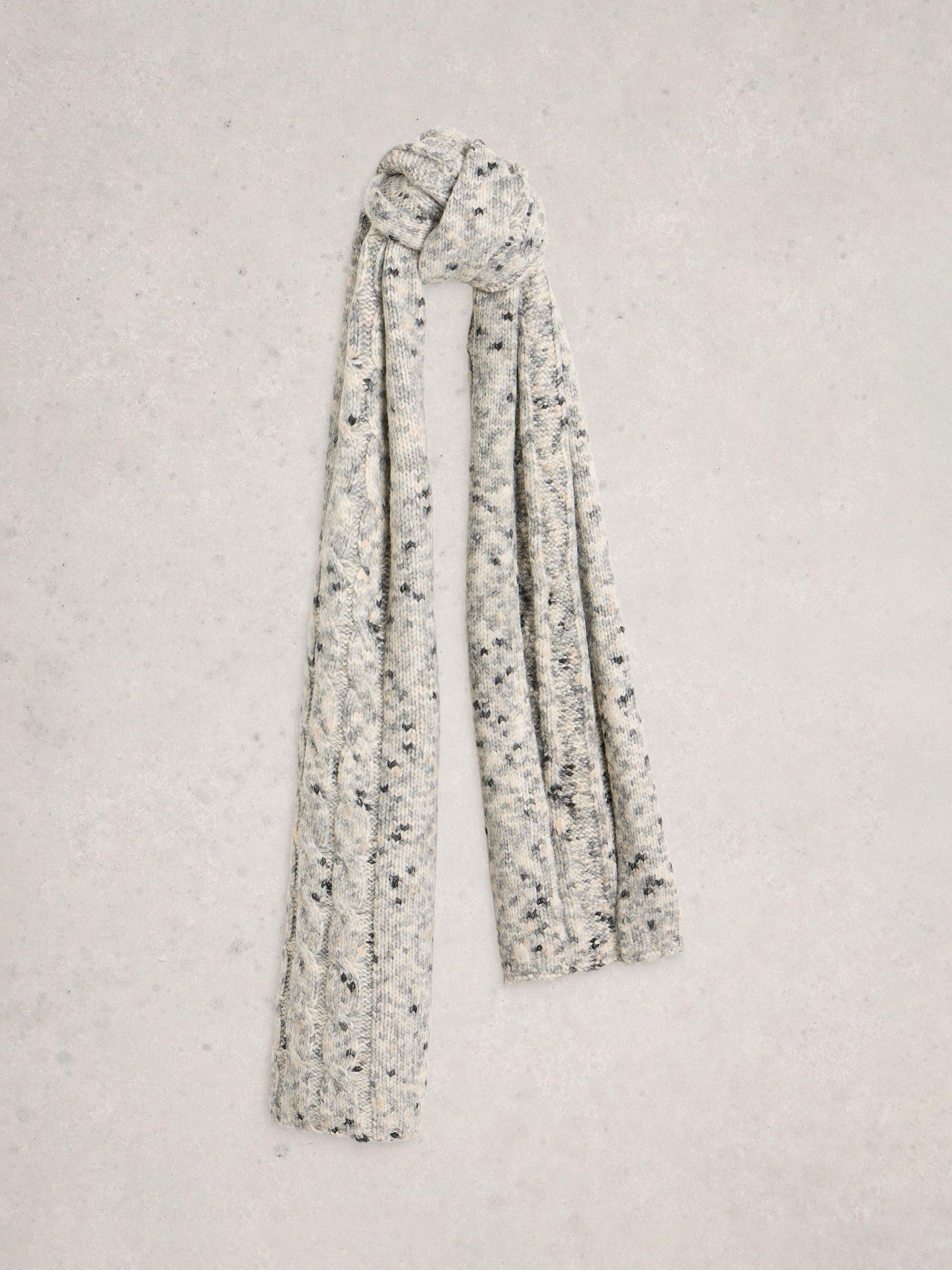 Product image 1 of 3, which shows White Stuff Space Dye Knit Scarf, Grey/Multi, One Size