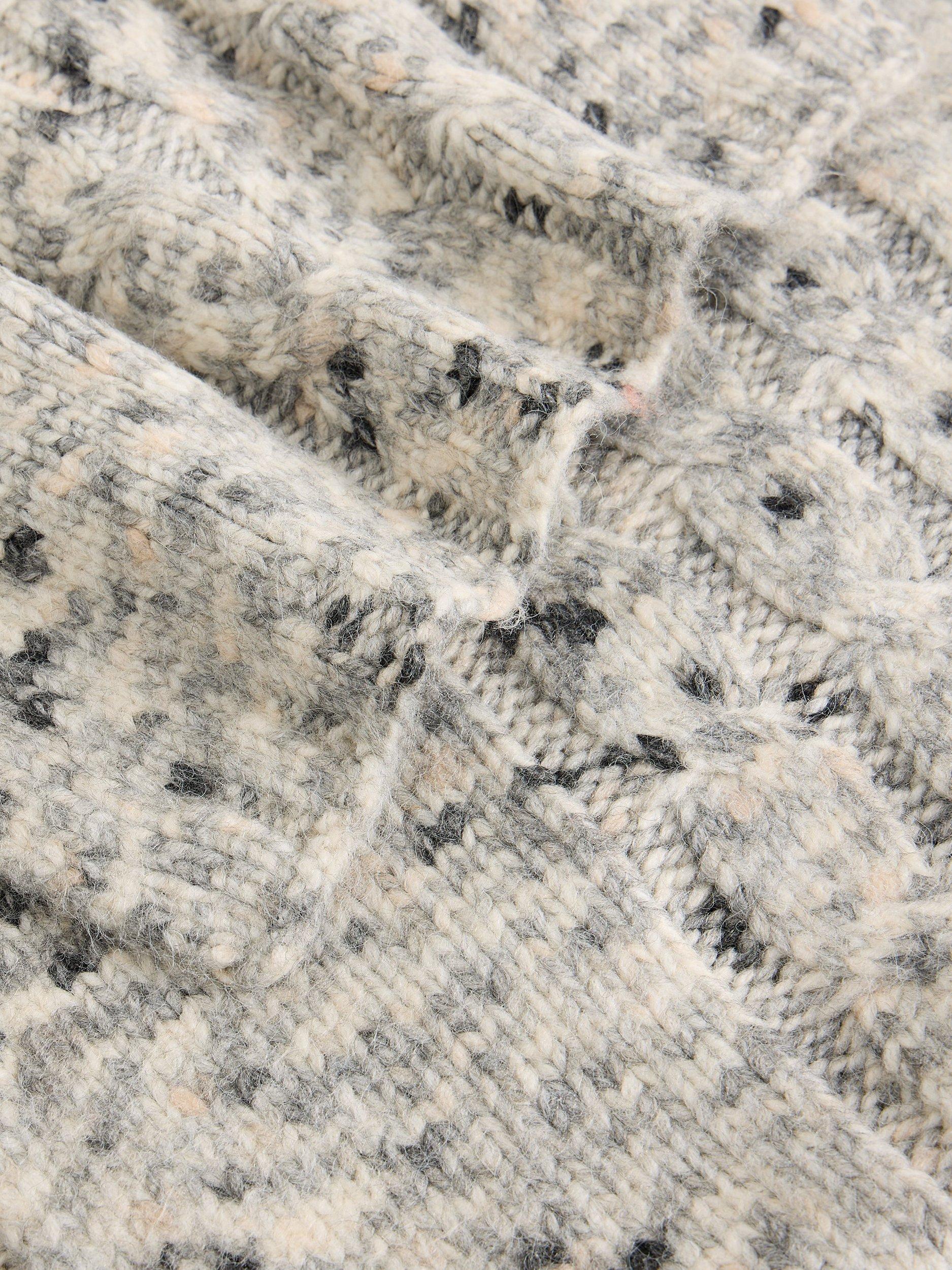 Product image 3 of 3, which shows White Stuff Space Dye Knit Scarf, Grey/Multi, One Size