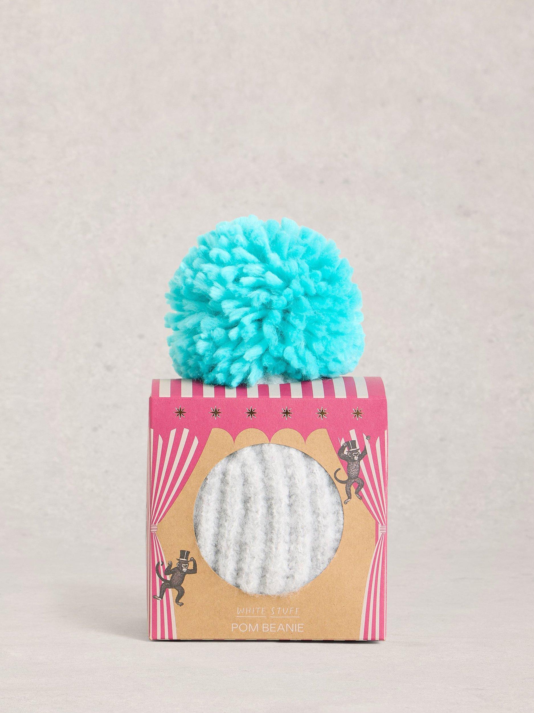 Product image 2 of 2, which shows White Stuff Wool Blend Bobble Hat, Mid Blue, One Size