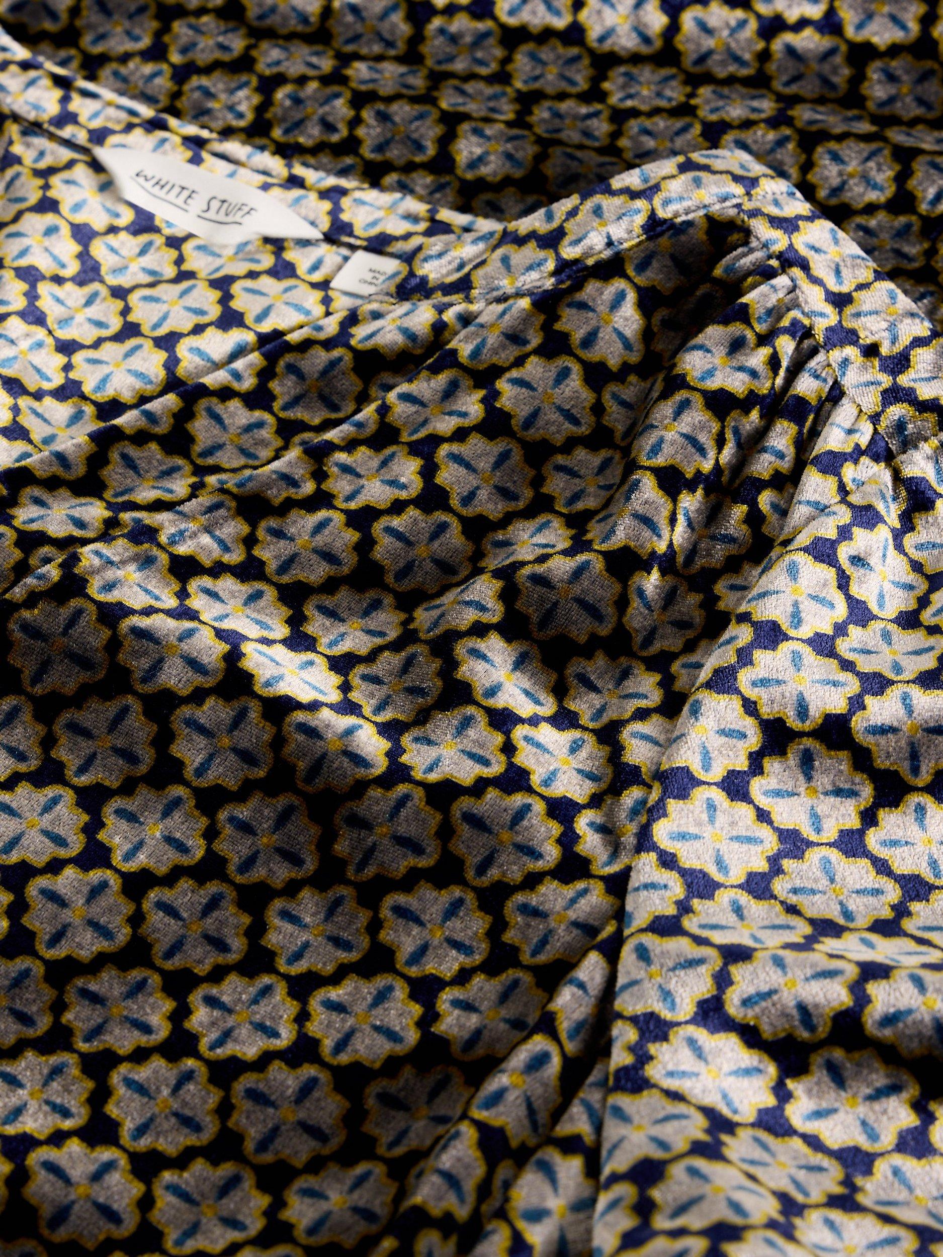 Product image 6 of 6, which shows White Stuff June Geometric Velvet Tunic Dress, Natural/Multi, 6