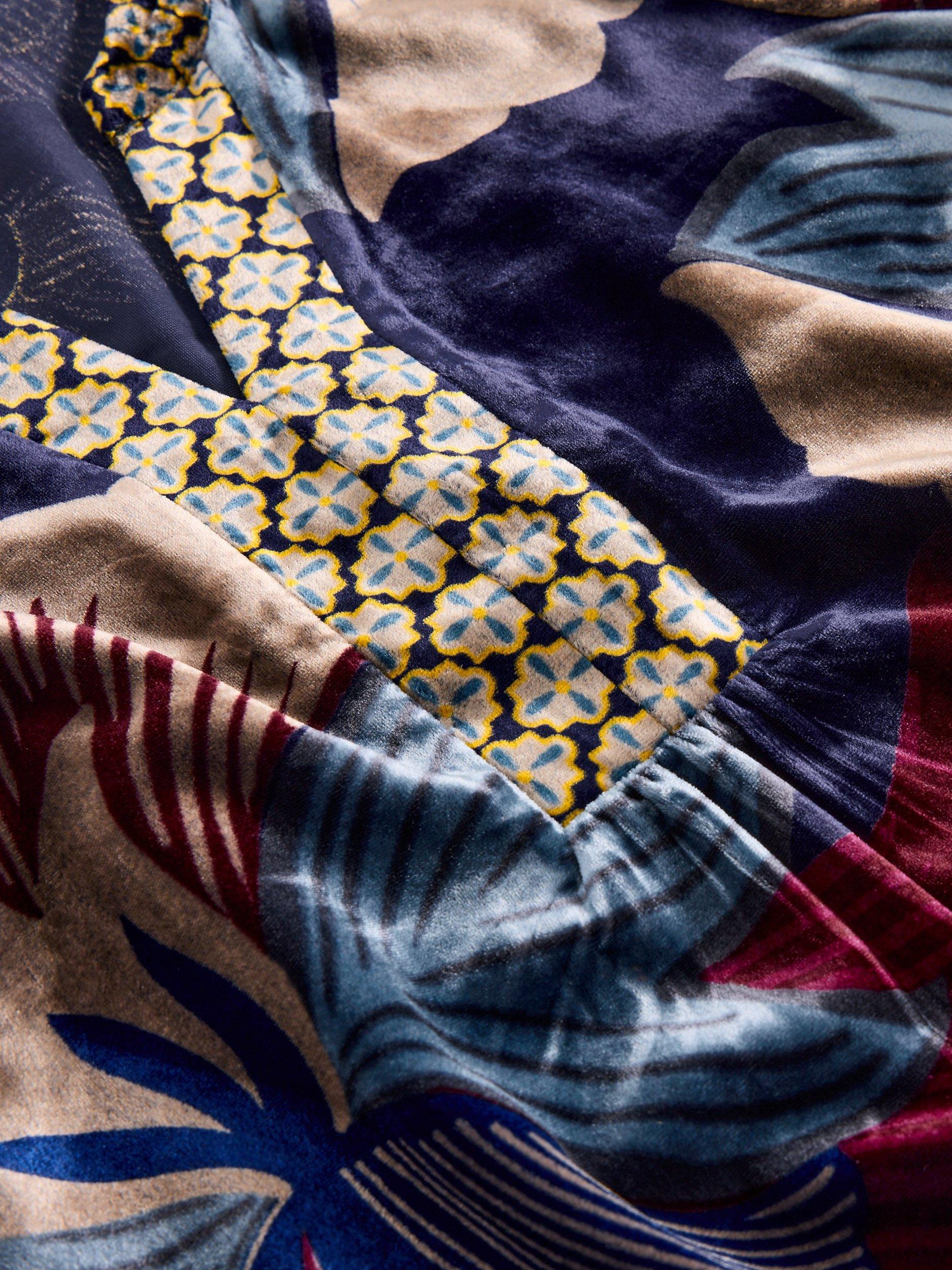 Product image 6 of 6, which shows White Stuff Ash Floral Swirl Print Velvet Top , Navy/Multi, 8