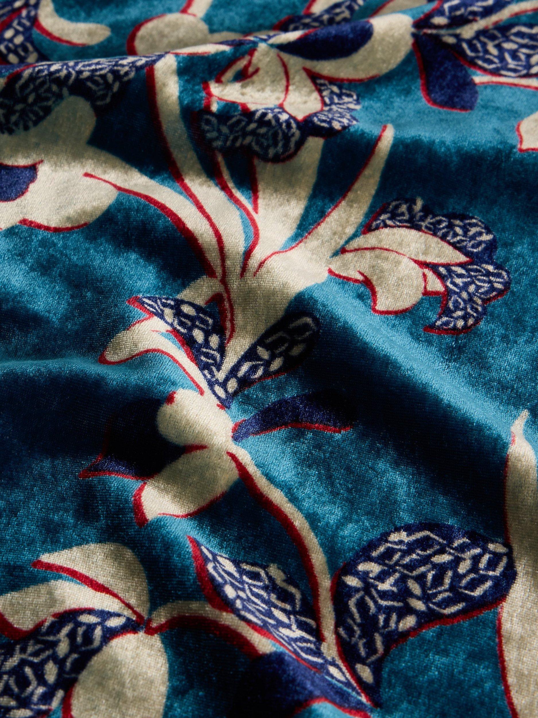 Product image 6 of 6, which shows White Stuff Blake Velvet Floral Print Collared Tunic, Blue/Multi, 6