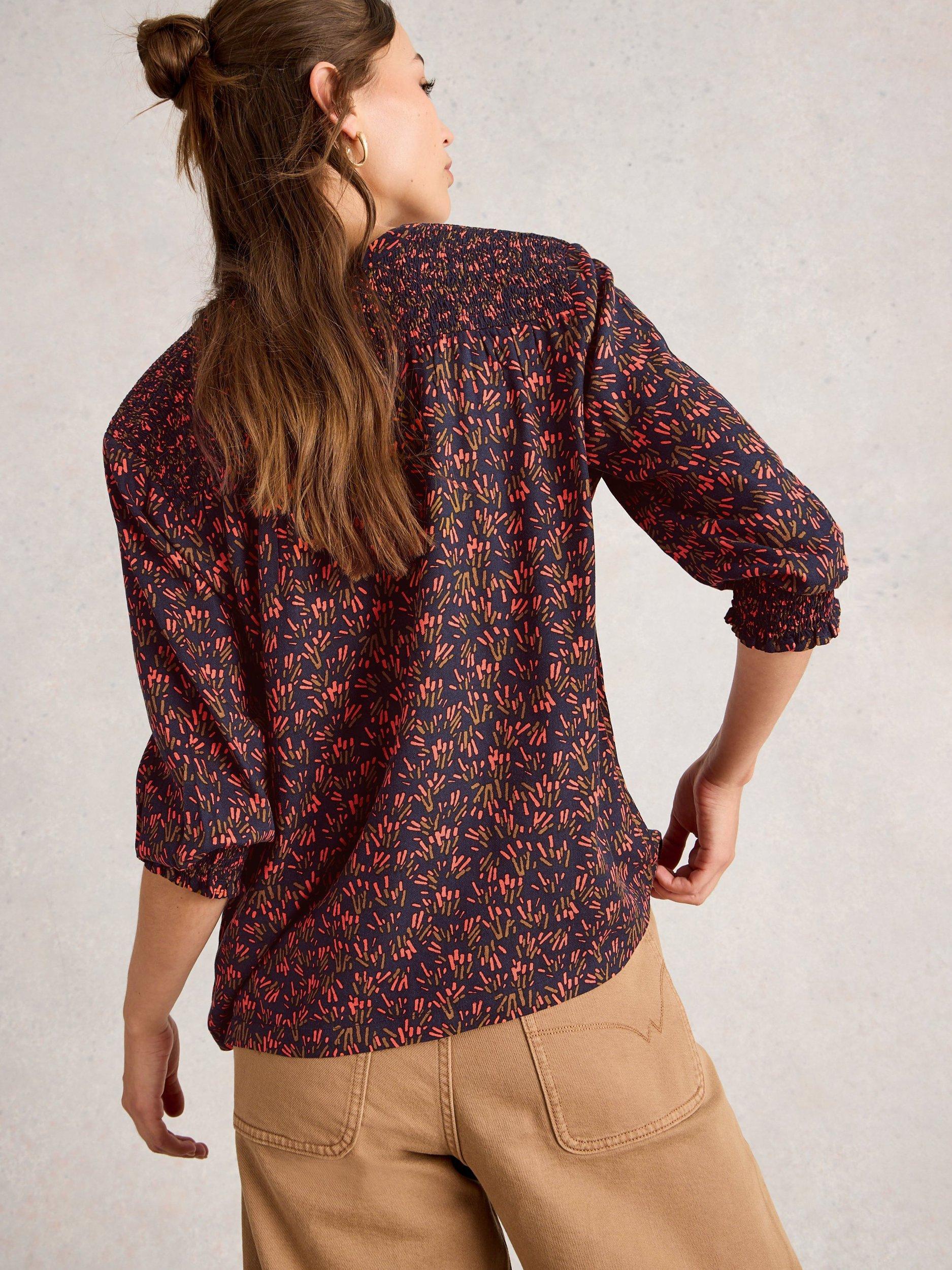 Product image 2 of 6, which shows White Stuff Elisa Abstract Floral Print Blouse , Multi, 6