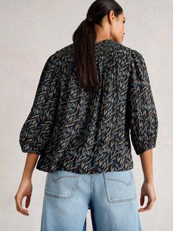 White Stuff Remi Metallic Buttoned Top - view 2, Black/Multi