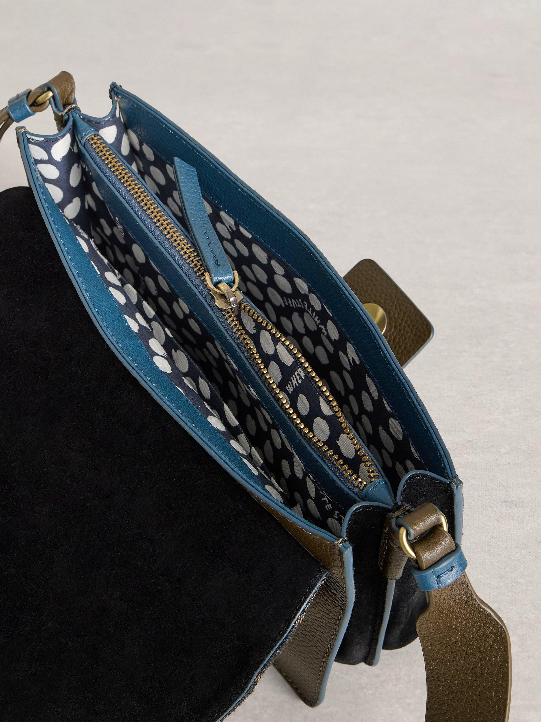 Product image 3 of 4, which shows White Stuff Tia Birds Satchel Bag, Black/Multi, One Size