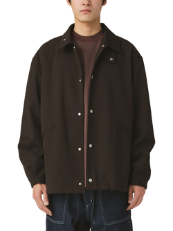 Snow Peak Wool Blend Coach Jacket, Dark Brown, Dark Brown