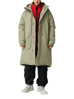 Snow Peak FR 2L Water Repellent Hooded Down Coat, Greige, Greige