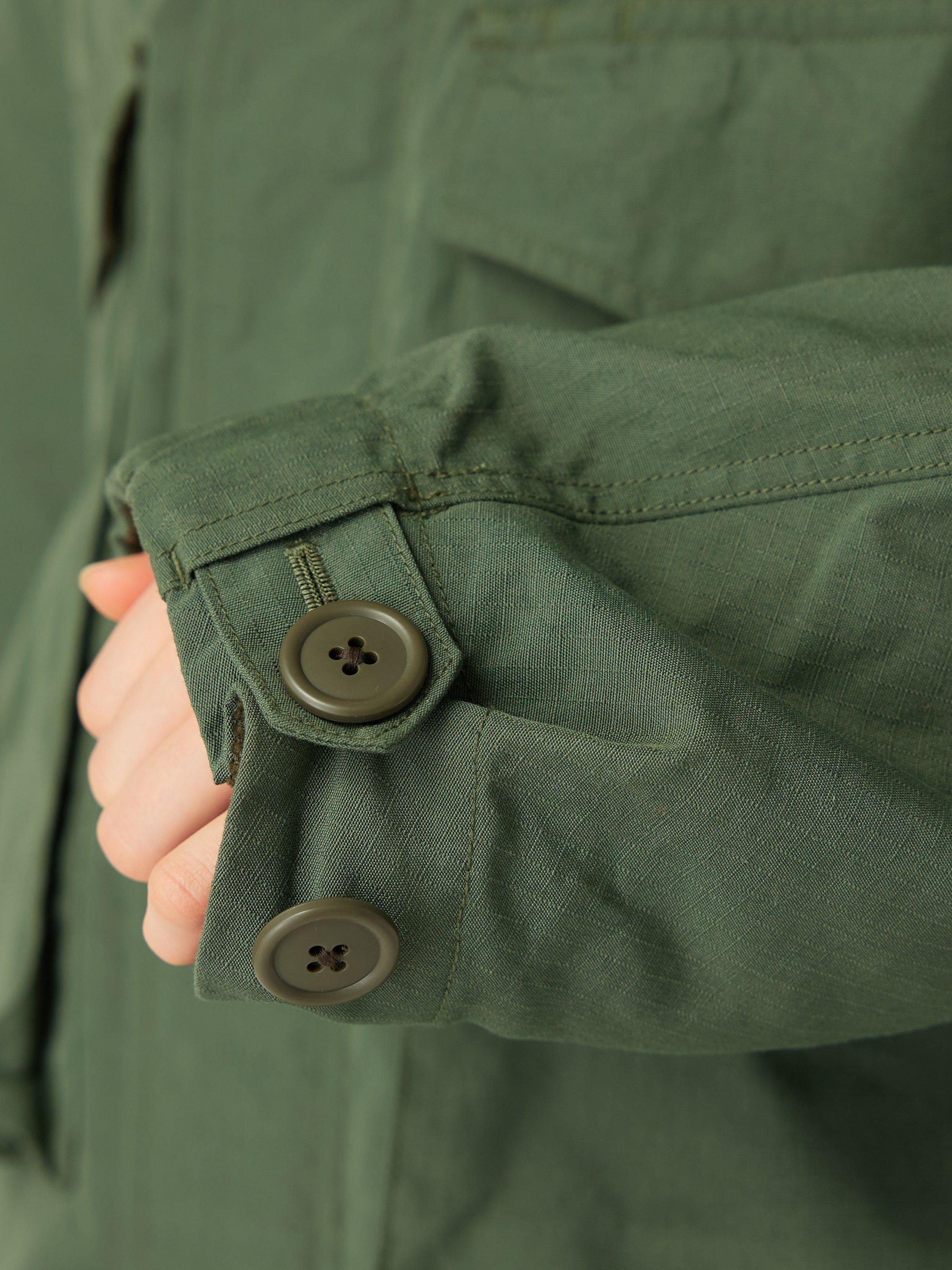 Product image 5 of 10, which shows Snow Peak Takibi Ripstop 3-in-1 Adjustable Hooded Jacket, Olive, XL