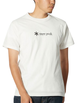 Snow Peak Cotton Blend Regular Fit Short Sleeve Logo T-Shirt, White, White