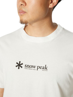 Snow Peak Cotton Blend Regular Fit Short Sleeve Logo T-Shirt, White - view 2, White