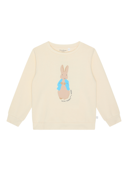MORI Baby Cotton Blend Peter Rabbit Sweatshirt, Panda Cream, Neutrals