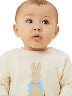 MORI Baby Cotton Blend Peter Rabbit Sweatshirt, Panda Cream - view 2, Panda Cream