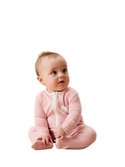 MORI Baby Cotton Blend Clever Zip Sleepsuit, Pack of 3, Pink/Lilac/White - view 2, Pink/Lilac/White