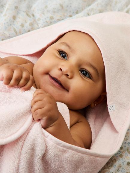 MORI Baby Bath Towel, Pink - view 2, Pink