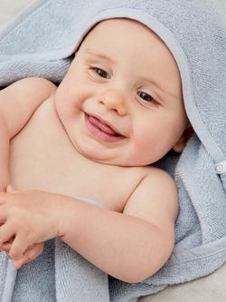 MORI Baby Cotton Hooded Baby Towel, Bluebird - view 2, Bluebird