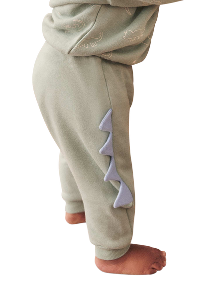 MORI Baby Cotton Blend Dino Spike Joggers, Mint, Mint