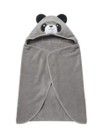 MORI Baby Cotton Panda Hooded Toddler Towel, Grey