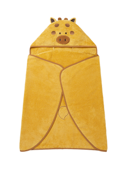 MORI Baby Cotton Giraffe Hooded Baby Towel, Yellow, Yellow