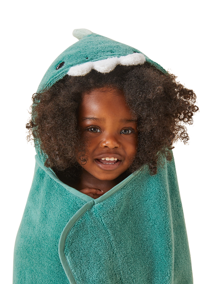 MORI Baby Cotton Dinosaur Hooded Toddler Towel, Dino - view 2, Dino