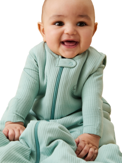 MORI Baby Ribbed Front Opening Sleeping Bag 0.5 Tog, Mint - view 2, Mint